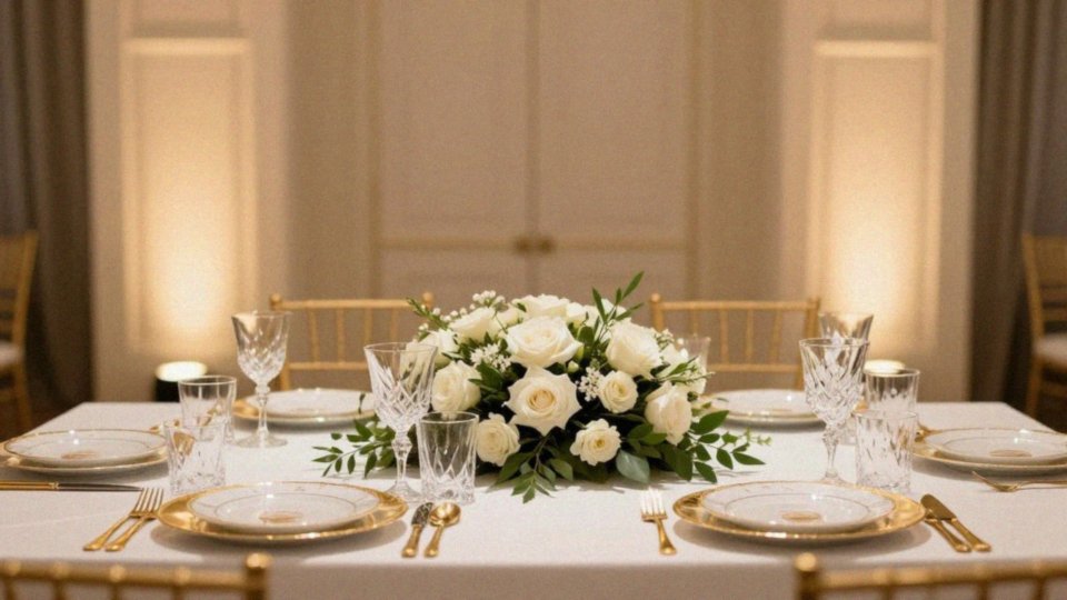 Jak wyróżnić stół pary młodej w stylu glamour?