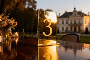 Lustrzane numery na stół — elegancja i personalizacja na Twoim przyjęciu