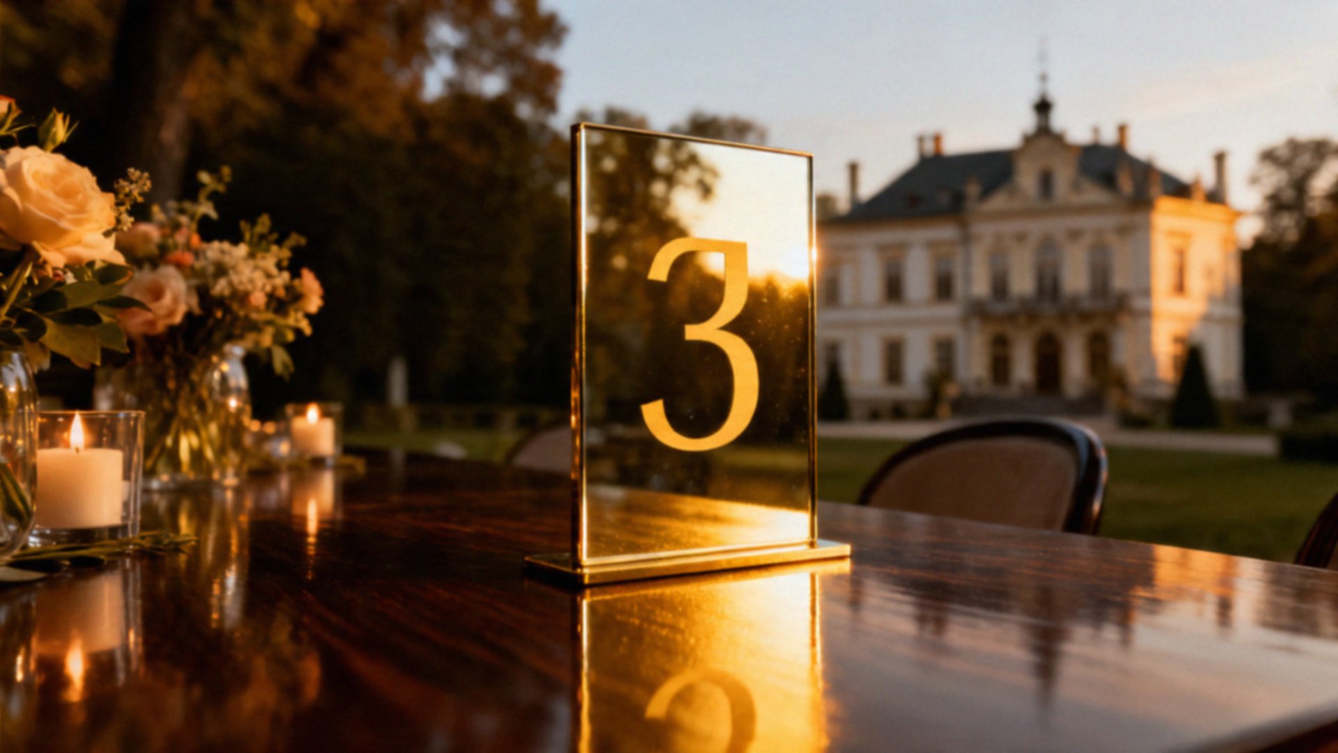 Lustrzane numery na stół — elegancja i personalizacja na Twoim przyjęciu